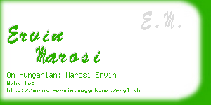 ervin marosi business card